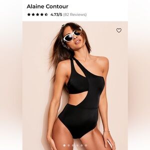 NWT Black One-Shoulder Cutout Swimsuit, XL